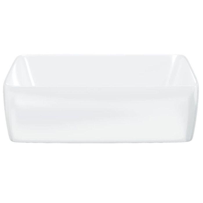 VidaXL Lavabo, Vasque à Poser, Lave-Mains avec Trou de Vidange, Évier de Comptoir Salle de Bain Toilette Salle d'Eau Blanc 153338