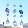 Lotus Leaf Suncatchers with Crystal Prisms Window Sun Catcher Ornament Rainbow Maker for Home Garden Rearview Mirror Charms
