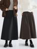 Elegant Wool Acetate Flare Half-Length Skirt - Slimming, Warm, and Stylish Umbrella Design