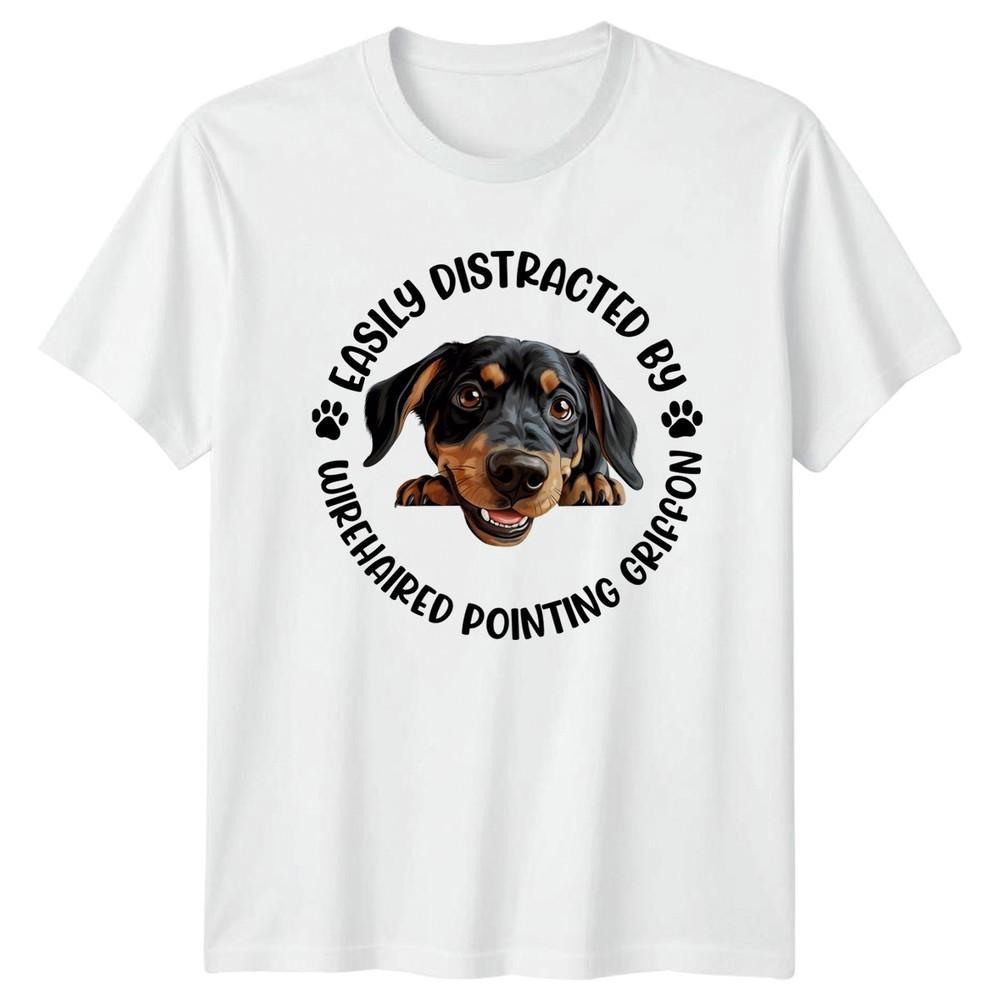 Easily Distracted By Wirehaired Pointing Griffon Unisexs TShirt Unisexs Tee Graphic S