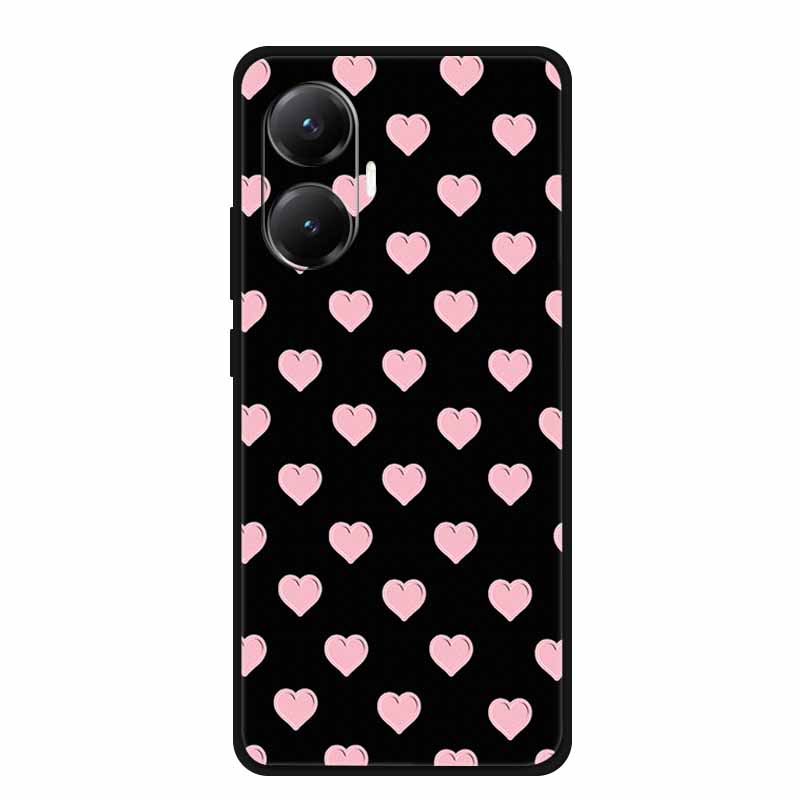 3D Cover For Redmi Turbo 4 Pro 5G Black Bumper Shell Flower Emboss Case Xiaomi POCO F7 Cartoon Flowers Anime Funda Phone Covers