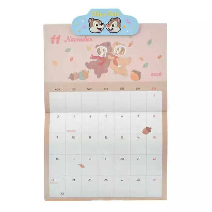 Disney Chip Dale Wall Calendar with Clip, Costume 2026 Japan NEW Disney Store