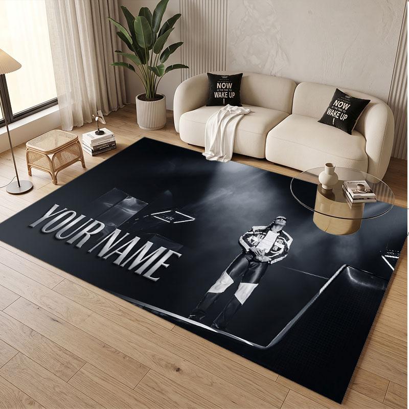 Custom Name Crystal Velvet Rug,Apache 207 Comfortable Anti Slip Floor Mat For Room Decoration