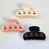 Yousheng Hair Claw Sparkling Rhinestones Inlaid Cherry Decorative Pattern Back Head Hair Clip Large Wide Tooth Design Hair Clip Versatile Hair