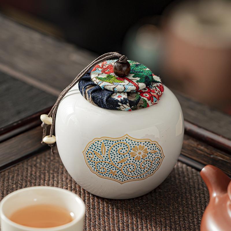 Keramiska teburkar Kreativ förvaringsburk med lock Hushållsdekoration Förseglade Fuktsäkra Godis Te Förseglade Burkar Köksartiklar