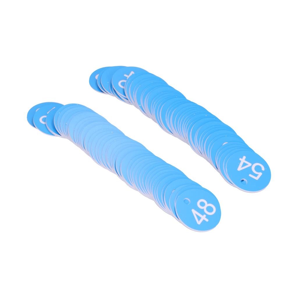 100Pcs Round Number Tag Beehive Sign Marker Labels with Hole Farm Beekeeping Accessory(Blue White )