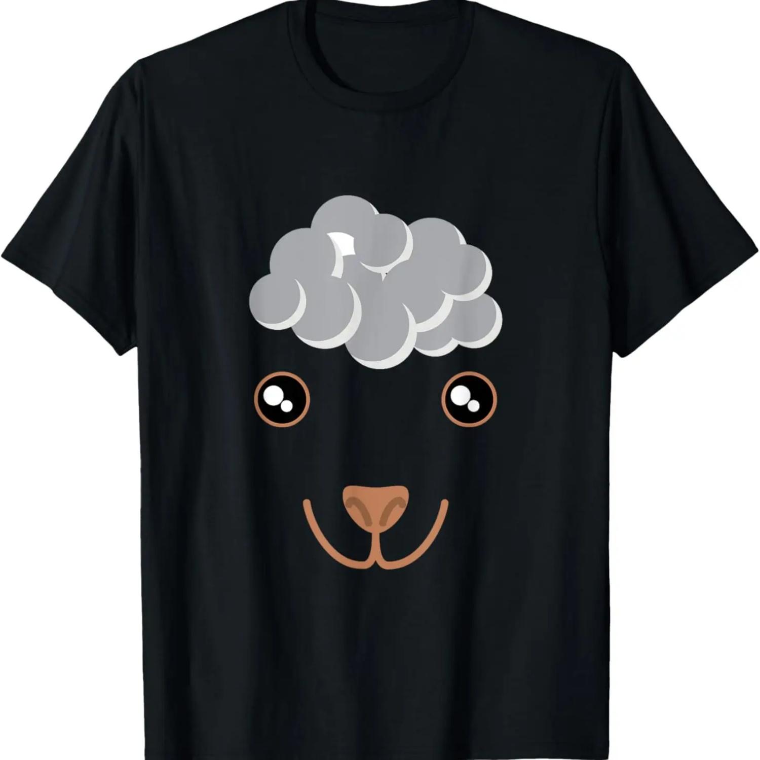 Смешная Милая Мордочка Животного Овечка Костюм Хэллоуин Взрослые Дети Футболка S