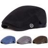 Unisex Smiling Face Embroidery Corduroy Newsboy Caps British Painters Hats Spring Autumn Adjustable Flat Cap Hip Hop Berets Hat