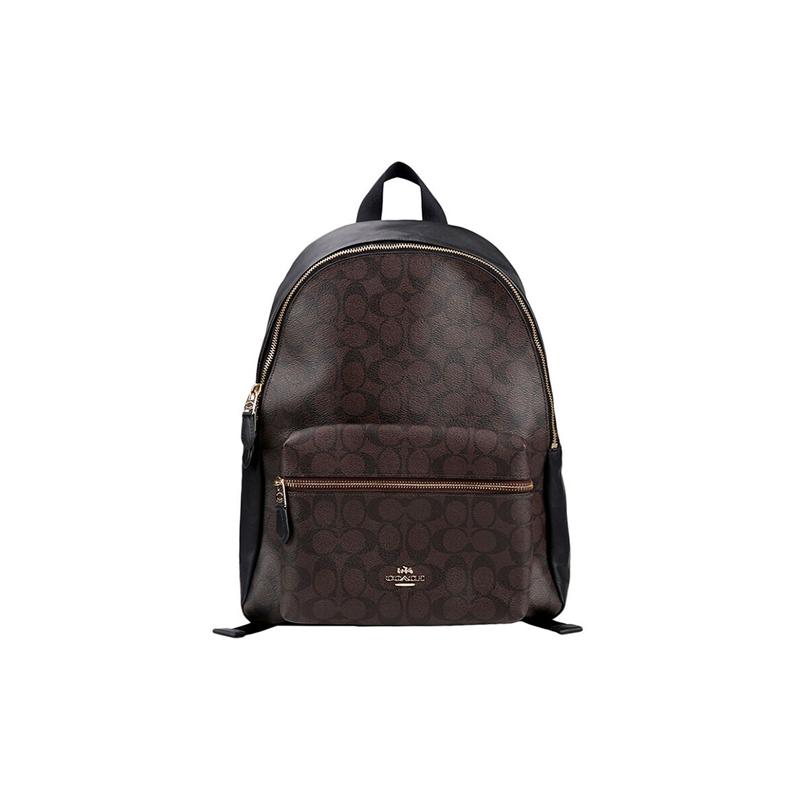 

COACH Charlie 30 Classic Presbyopia Coated Canvas Backpack Backpack Large Women s Dark Brown коричневий