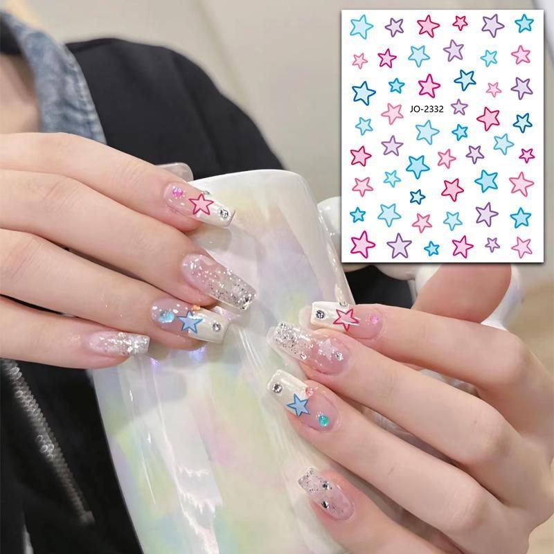 3pcs 3D Nail Art Stickers Colours Stickers for Nail Art Decoration