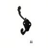 Alloy Double Hook Wall Mounted Coat and for Bathroom Kitchen Entryway