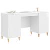Glossy White Desk 142.5 x 50 x 75 cm Particleboard