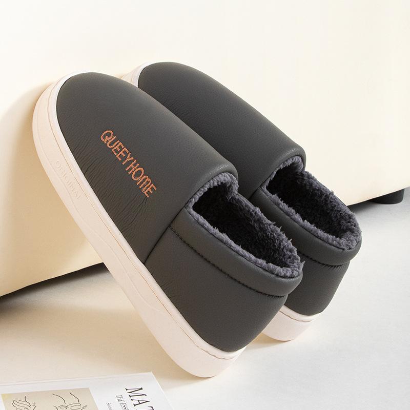 Fashion Waterproof cotton slippers for men anti slip for suitable for home  thick soled cotton slippers for women zapatillas de mujer