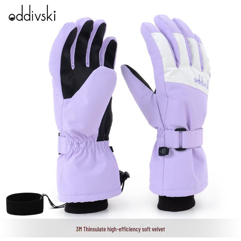 Oddivski Adult Touchscreen Ski Gloves - Waterproof, Warm, and Protective for Men and Women in Snow Sports.
