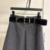 2025 Korean High-Waisted Woolen Slimming Skirt - Elegant Mid-Length for Autumn/Winter