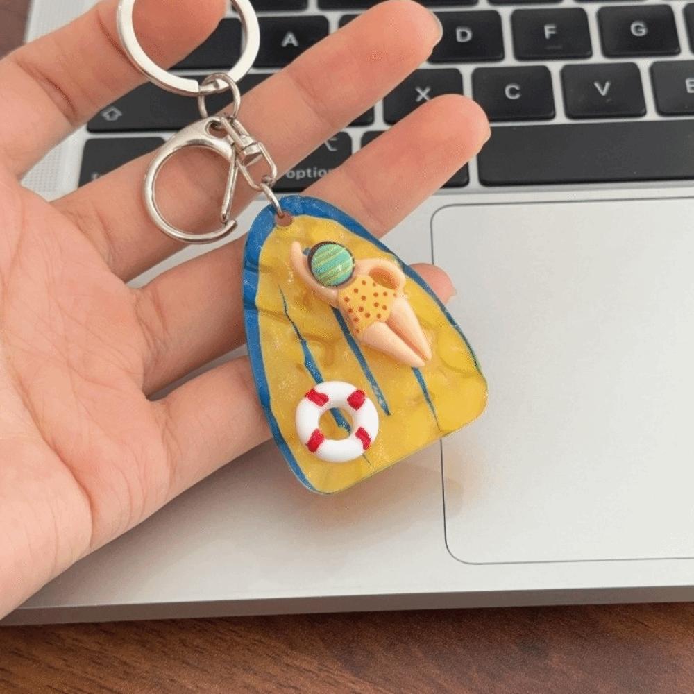 Zink Zinklegierung Pool Schwimmbrett Schlüsselanhänger Blau Gelb Tasche Anhänger Kleine Schwimmfigur Anhänger Sommer