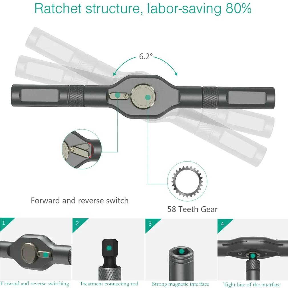 42 In 1 Magnetic Screwdriver Set DIY Ratchet Screwdriver Set Multi Bit Drive Set with Detachable Ratchet Handle for Compute.