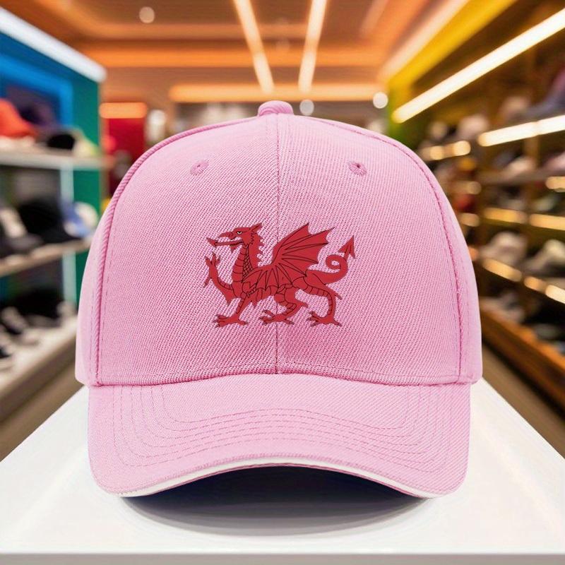Welsh Dragon Baseball Cap Polyester Adult Unisex Adjustable Snapback Hat for Travel Sports Festival Wear