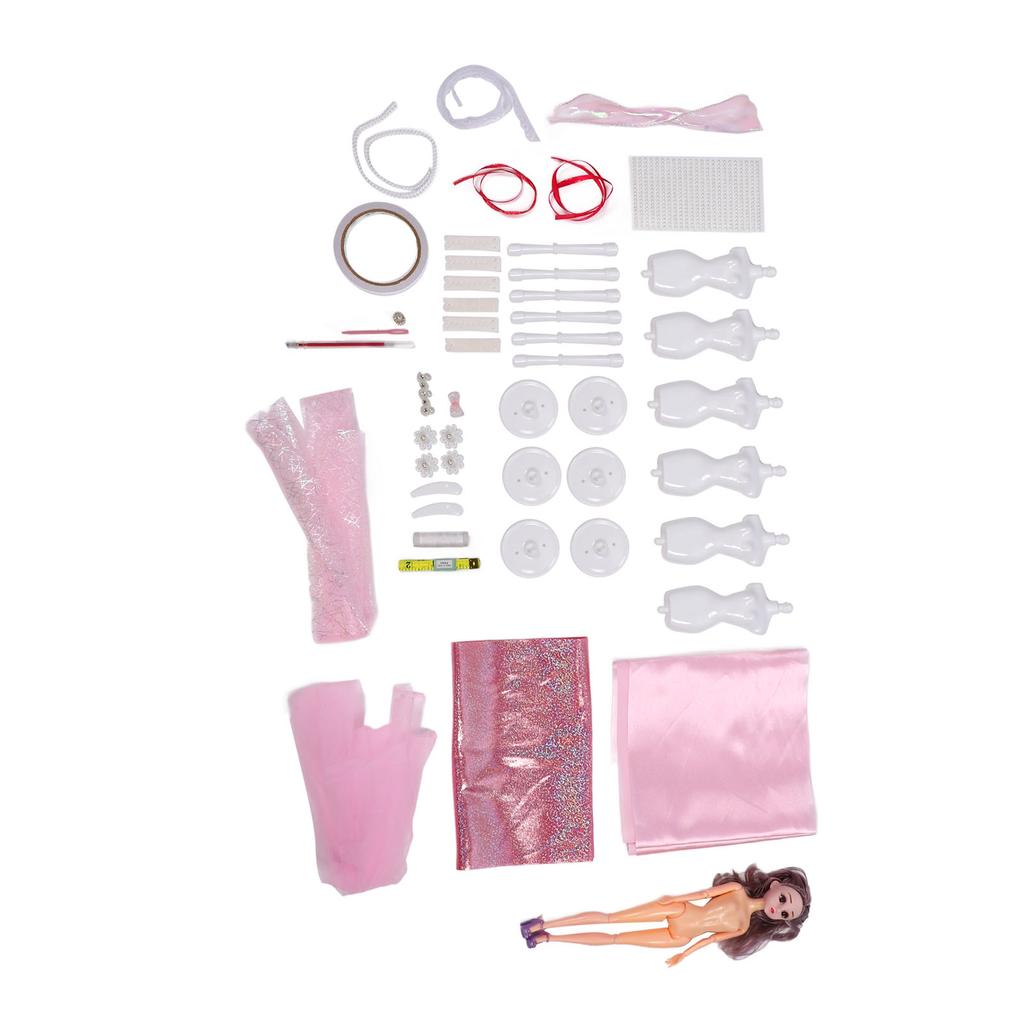 Puppenkleider-Bastelset mit 6 Puppenpuppen – Material für Mädchen