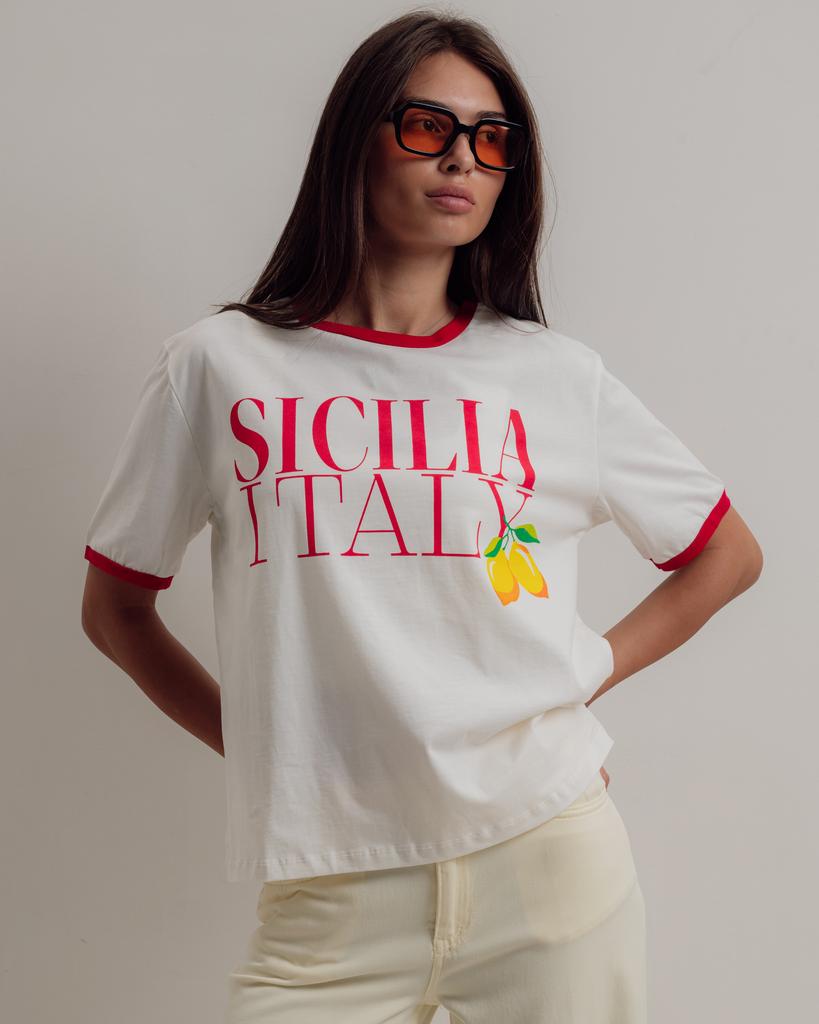 Футболка sicilia italy Avrile 10363 S молочный