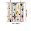 1Pc Color Star Print Perforated Waterproof Shower Curtain Shower Privacy Multi Size Hanging Curtain 12 Hooks Easy Installation