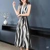 Summer New Bohemian Stripe Fashion Versatile Sleeveless Dress Women's Medium and Long Pendulum Bottom Dress