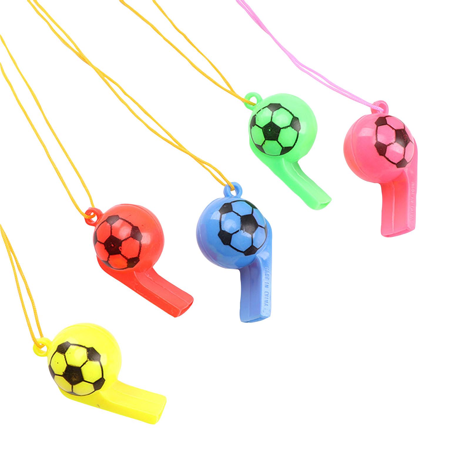 

Football Fans Plastic Whistles Bulks With Lanyard Loud Crisp Sound Sports Whistle For Birthday Party Bag Fillers Referees Coaches Survivals One Size