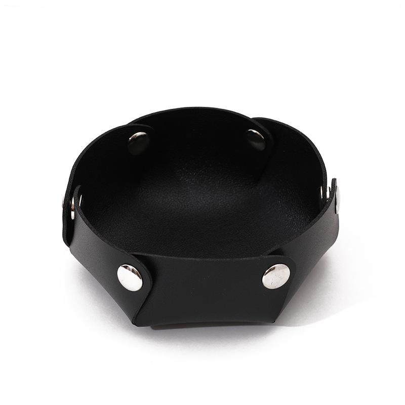 Compact PU Leather Foldable Tray: Entryway and Living Room Organizer for Keys and Jewelry