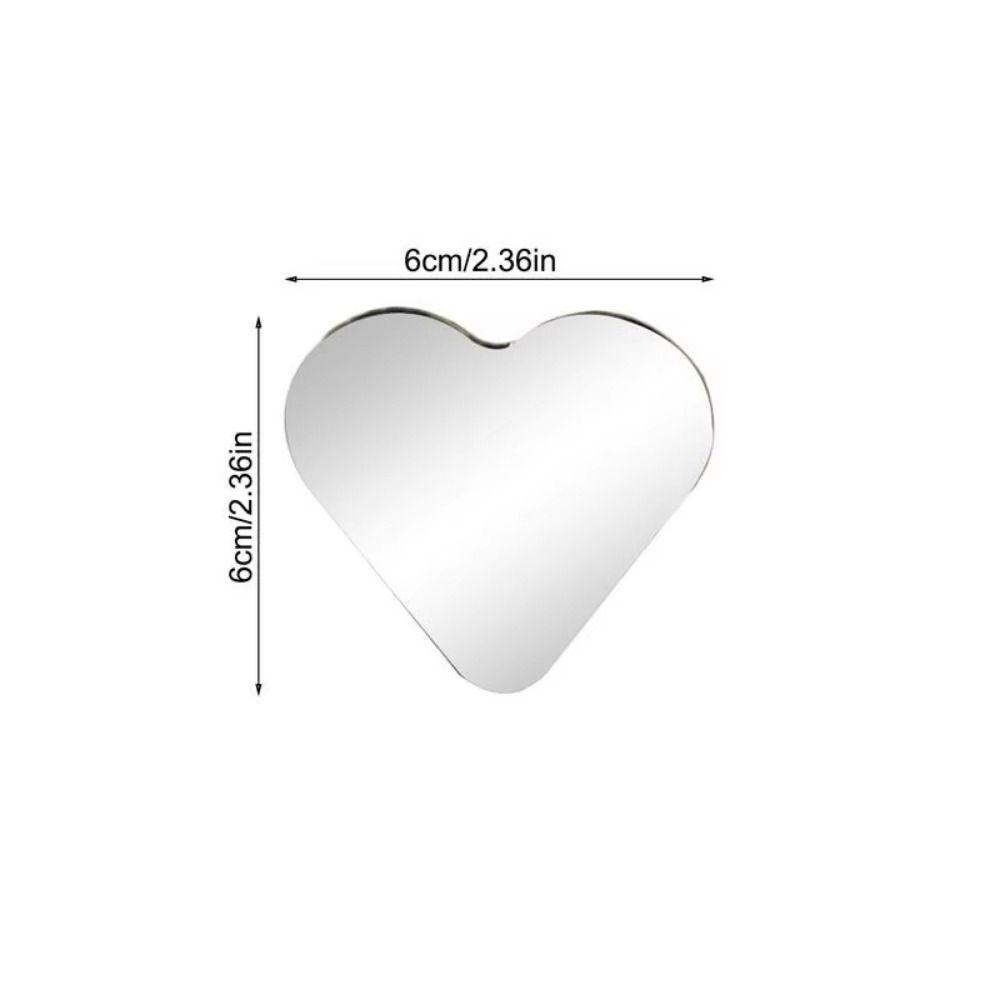 2Pcs Stick-On Blind Spots Mirror Cute Heart Shape Convex Rearview Side Mirror  SUVs