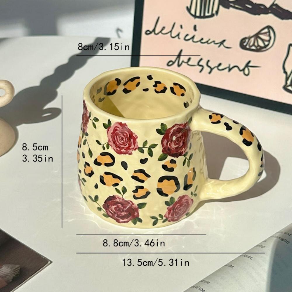 380ml Keramiktasse Kaffeetassen Milchteetasse Handgefertigte Keramik Heiße Schokoladentasse Haferflocken Frühstückstasse Trinkgeschirr Küche, 1 Stück