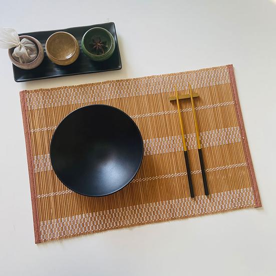 Bamboo Woven Placemat Retangle Shape Thickened Heat-Resistant Oil-Resistant Non-Slip Parties Weddings Banquets