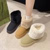 Stylish Flat Sole Elegant Solid Color Warm Plus Velvet Snow Boots Comfortable Casual New Style Short Boots Women Zapatos Mujer