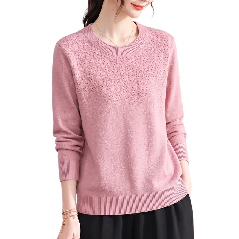 YUZHAOLIN Women's Elegant Crew Neck Knit Pullover for Mature Ladies