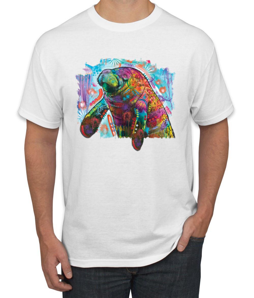 Rainbow Painted Manatee Dean Russo Design Men TShirt S