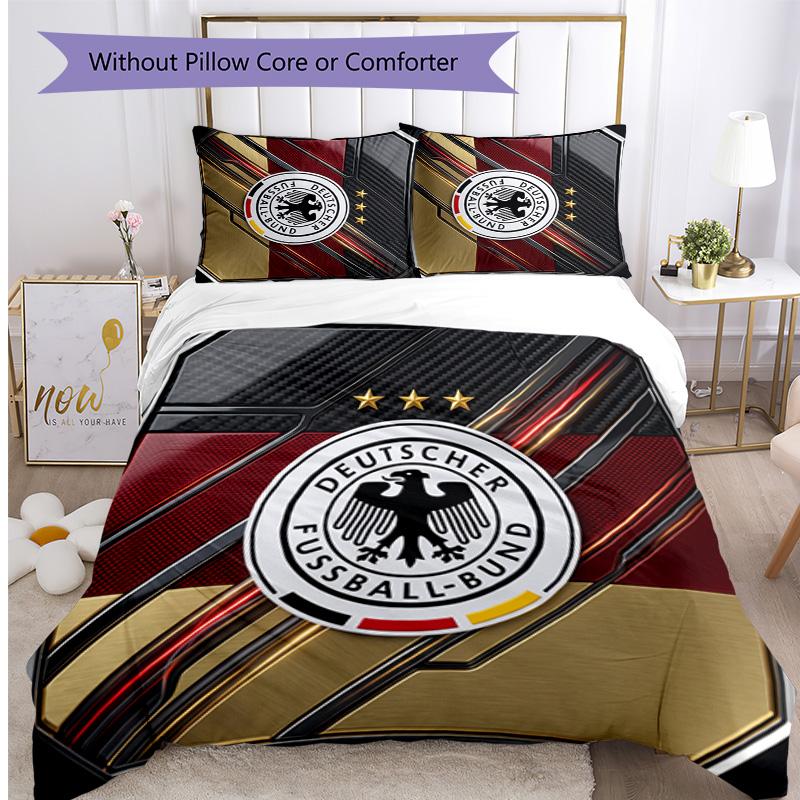 Germany Football Printed Bedding 3 Piece Set Cozy Breathable Bed Cover Set as Housewarming Holiday Gift