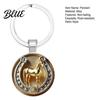 Horseshoe Pendant Retro Horse Keychain And with Keyring Inside