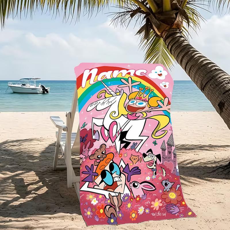 Customizable personalized beach towels Dexter's Laboratory themed designs.Suitable for the beach, yoga, sports;ideal as beach accessories