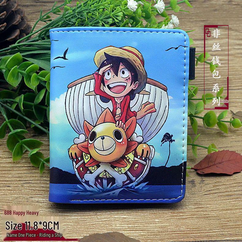 Portmonetka na monety i etui na karty zapinane na zamek błyskawiczny z motywem One Piece