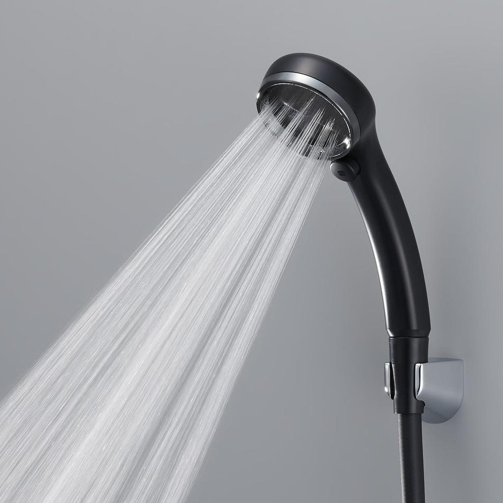 SANEI Ultra Fine Bubble Shower Rainy Made in Water Water Matte Head, Black, Japan, Ultra-Fine Flow, Hand-Operated Stop, 50% Saving, Black,