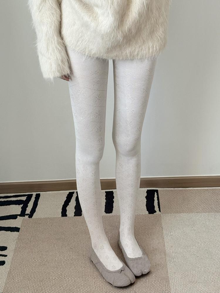

Вінтажні колготки зі сніжинками Жіночі 2025 Осінь Напівпрозорі Різдвяні колготки Універсальні Панчохи One Size білий