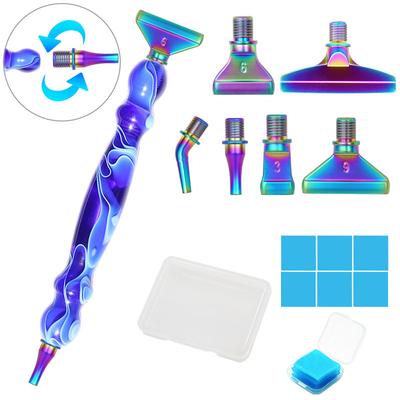 Color Multifunctional Metal Screw Thread Tips, Threaded Diamond Painting Dot Drill Tool Kit,Bits Accessories Embroidery Pen
