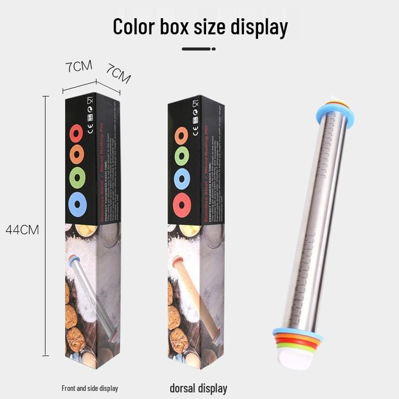 

Регульована качалка з нержавіючої сталі для тіста для пельменів Image Color