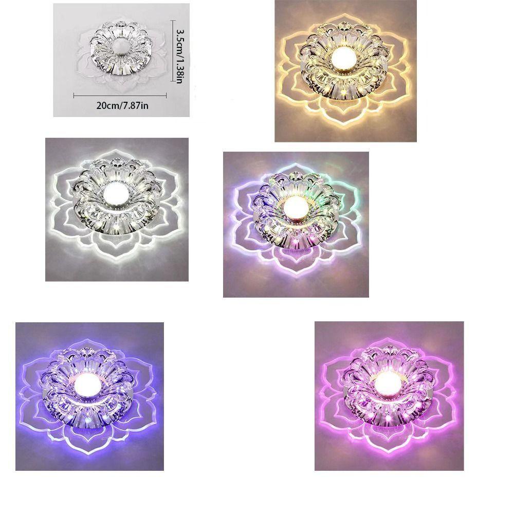 Home Decoration 9W LED Ceiling Lights Crystal Petals Modern Crystal Flower Chandelier Creative Ceiling Spotlights Balcony Porch