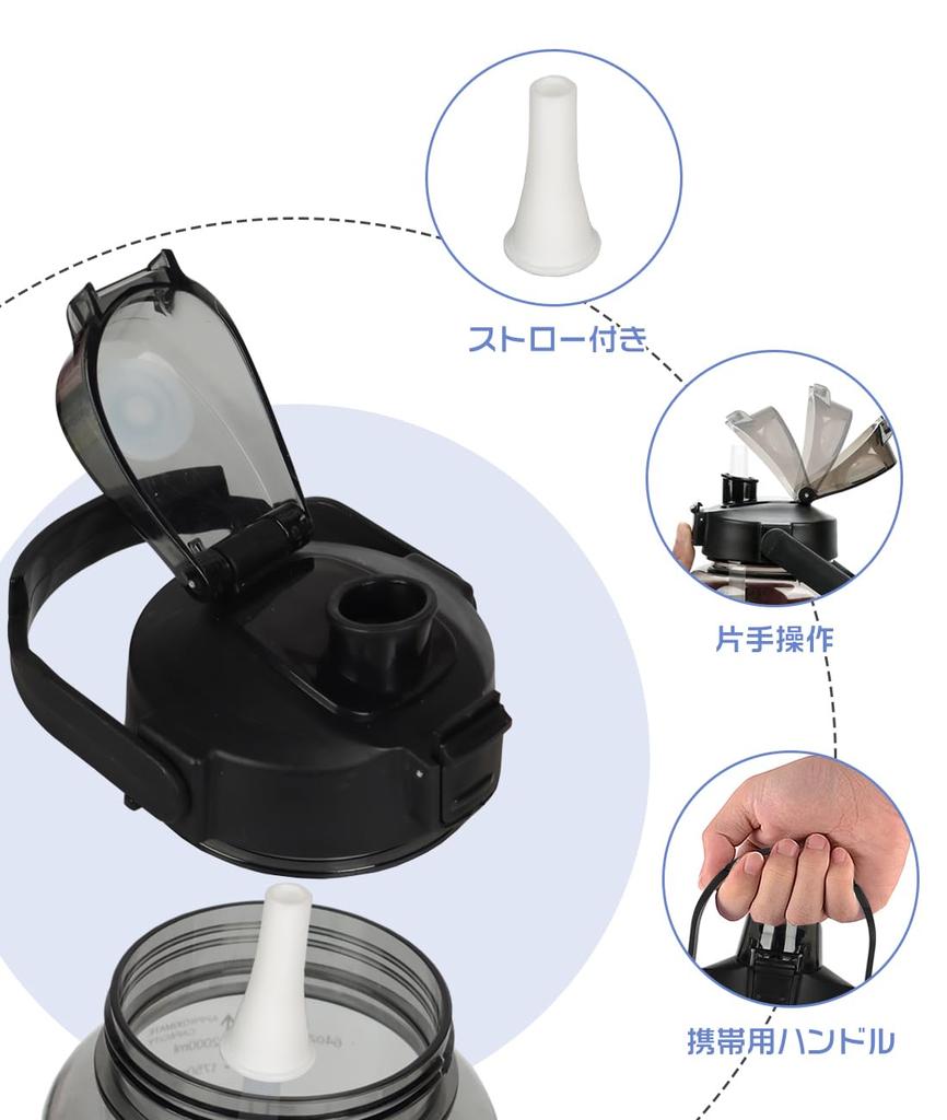 GOWTHHRT 2L Large Capacity Portable Sports Water Bottle with and Leakproof Plastic Water Bottle for Adults and Perfect for Outdoor the and Cycling