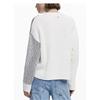 Women S Loose Fit Striped Color Block Long Sleeve Round Neck Knit Sweater
