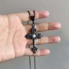 Gothic Rhinestone Cross Necklace with Original European and American Design
