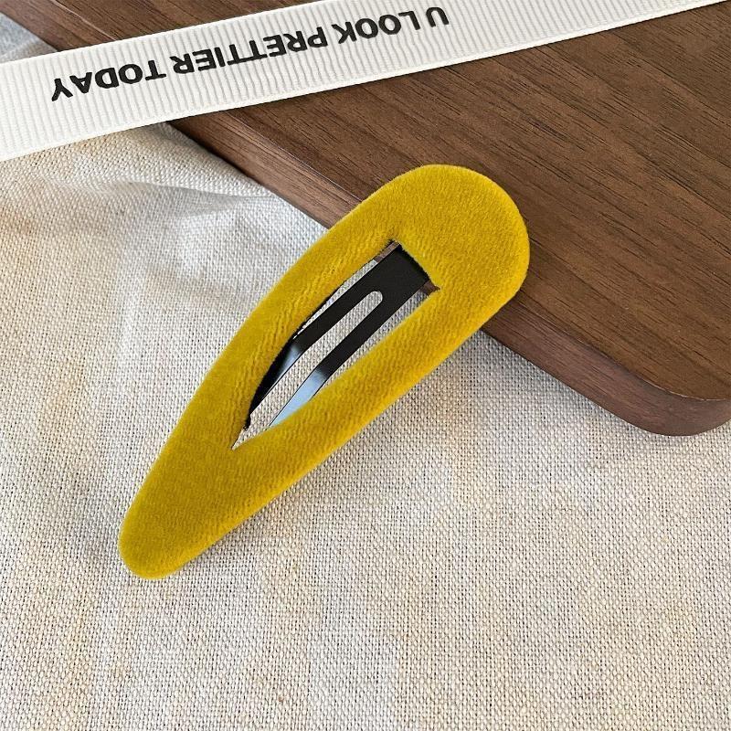 Korean Flocking Water Drop Hair Clips Simple Solid Color Bangs Side Hair Pin Cute Mini BB Clip Women Autumn Winter Hair Accessories