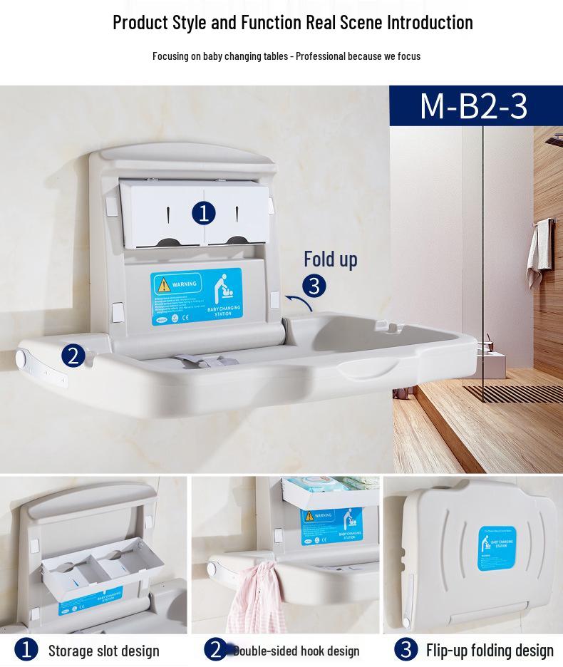 Multifunctional Baby Care & Changing Table with Third Restroom Access