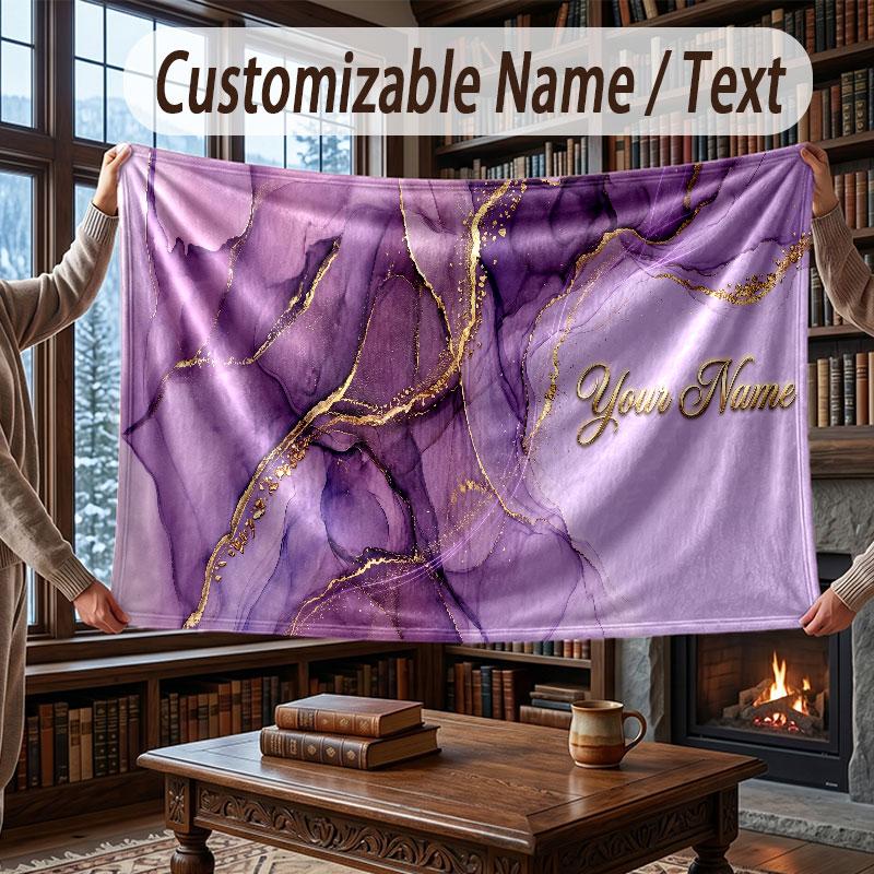 Coperta Ponderata a Tema Geometrico Astratto Coperta Personalizzata con Nome Testo Coperta Morbida Accogliente per Casa Divano Letto