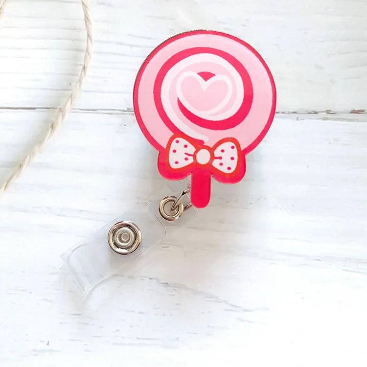 1pc Marble Nurse Doctor Badge Reel Retractable ID Badge Holder Key Ring ID Name Card Office Supplies Porta Credencial